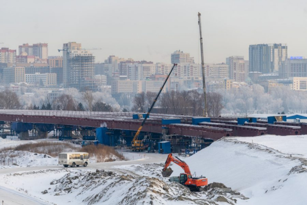 Готовность моста через реку Обь в Новосибирске превысила 20% Готовность моста через реку Обь в Новосибирске превысила 20%